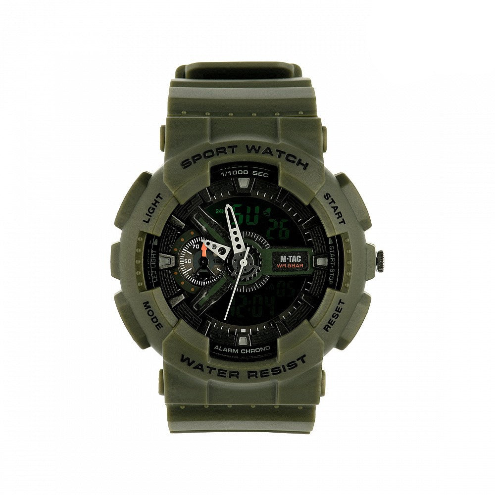 Multifunkcinis taktinis laikrodis M-Tac Tactical Sports Watch, 40570, žalios Olive spalvos